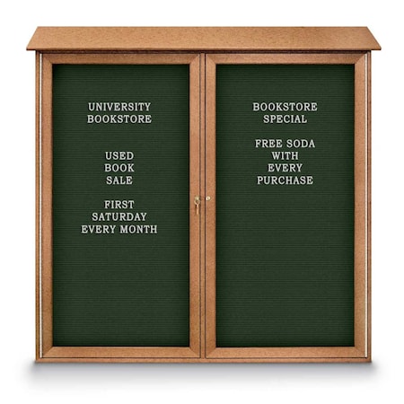 United Visual Products Indoor Enclosed Combo Board, 48"x36", Satin Frame/Black & Surf UVCB4836-BLACK-SURF